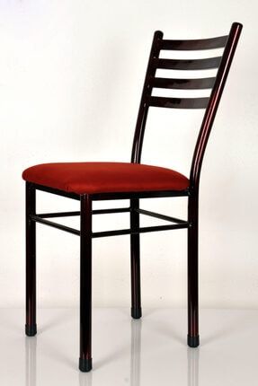 6 Adet Metal Mutfak Sandalyesi Demir Sandalye ÇITALI BORDO 6 LI