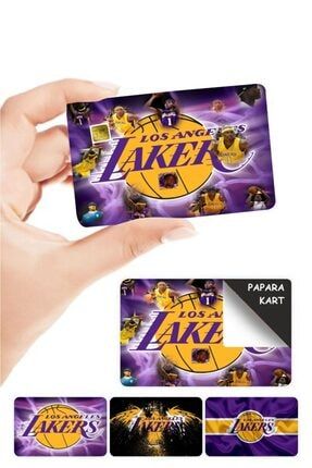 Los Angeles Lakers Papara Kart Kaplama Sticker 4 Adet mb790