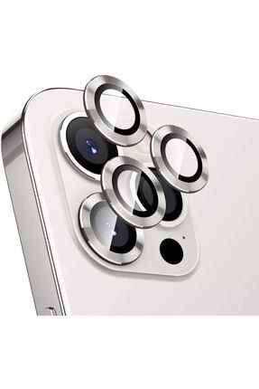 Iphone 12 Pro Max Uyumlu Metal Çerçeveli (beyaz) Kamera Koruma Lensi TLFN45587