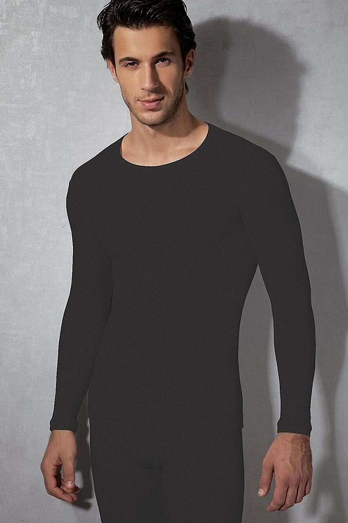 Doreanse Erkek Siyah Uzun Kollu Termal Üst Içlik