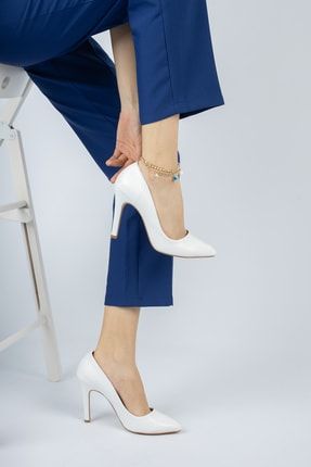 Kadın Beyaz Topuklu Ayakkabı MD1085-118-0001