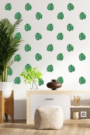 Yaprak Sticker, Tropikal Duvar Stickerı, Salon Süslemesi Sticker, Yeşil Tek Boy YPRK-001