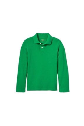 Polo Yaka Uzun Kollu Yeşil Renk Tişört Pamuklu Uzun Kol Polo Yakalı Tshirt Hmpolouz10105