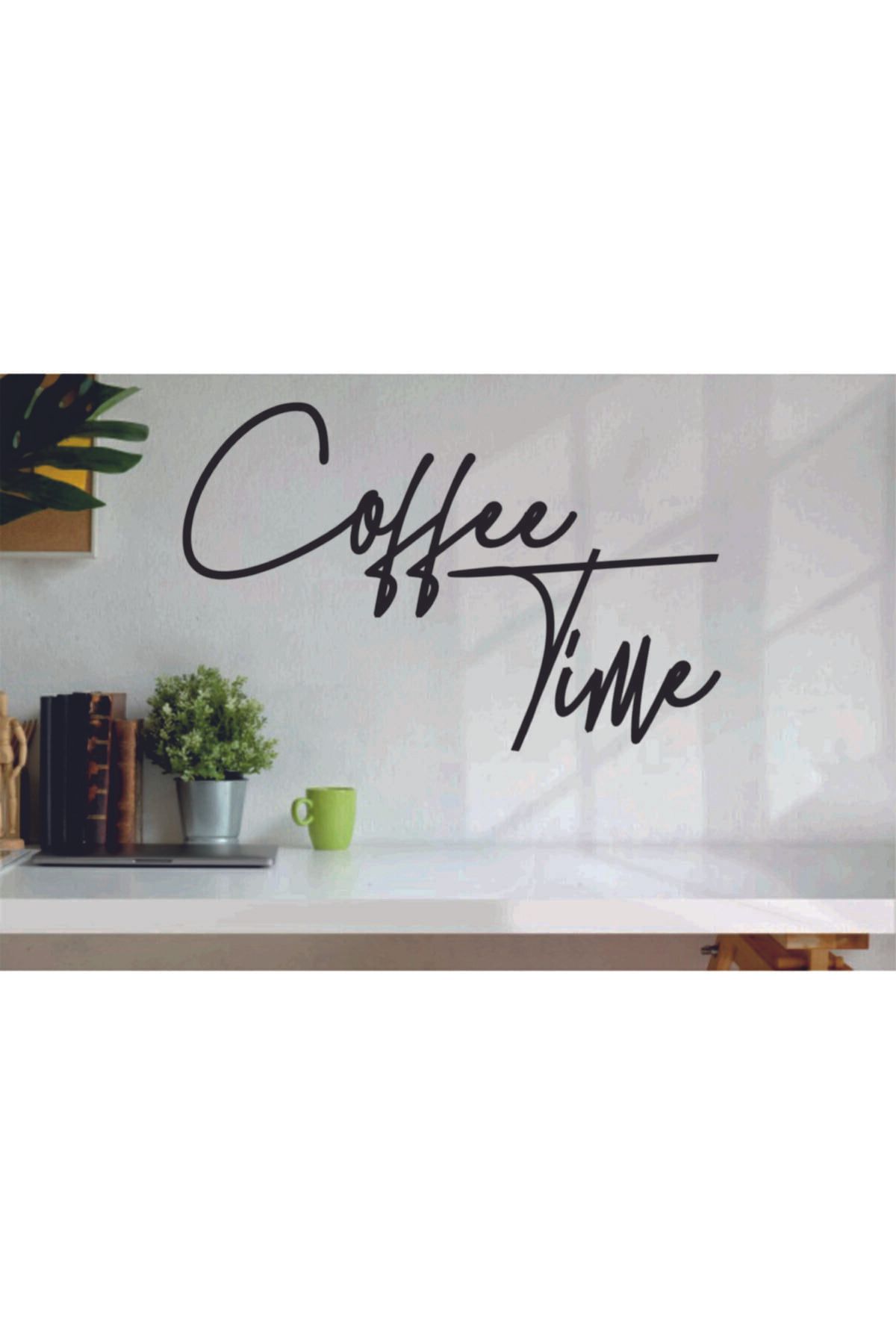 NT Handmade-Black Wooden Coffee Time Coffee Time Wall Decoration Writing Wall Decoration for Kitchen Cafe 45x30 cm Painting 4