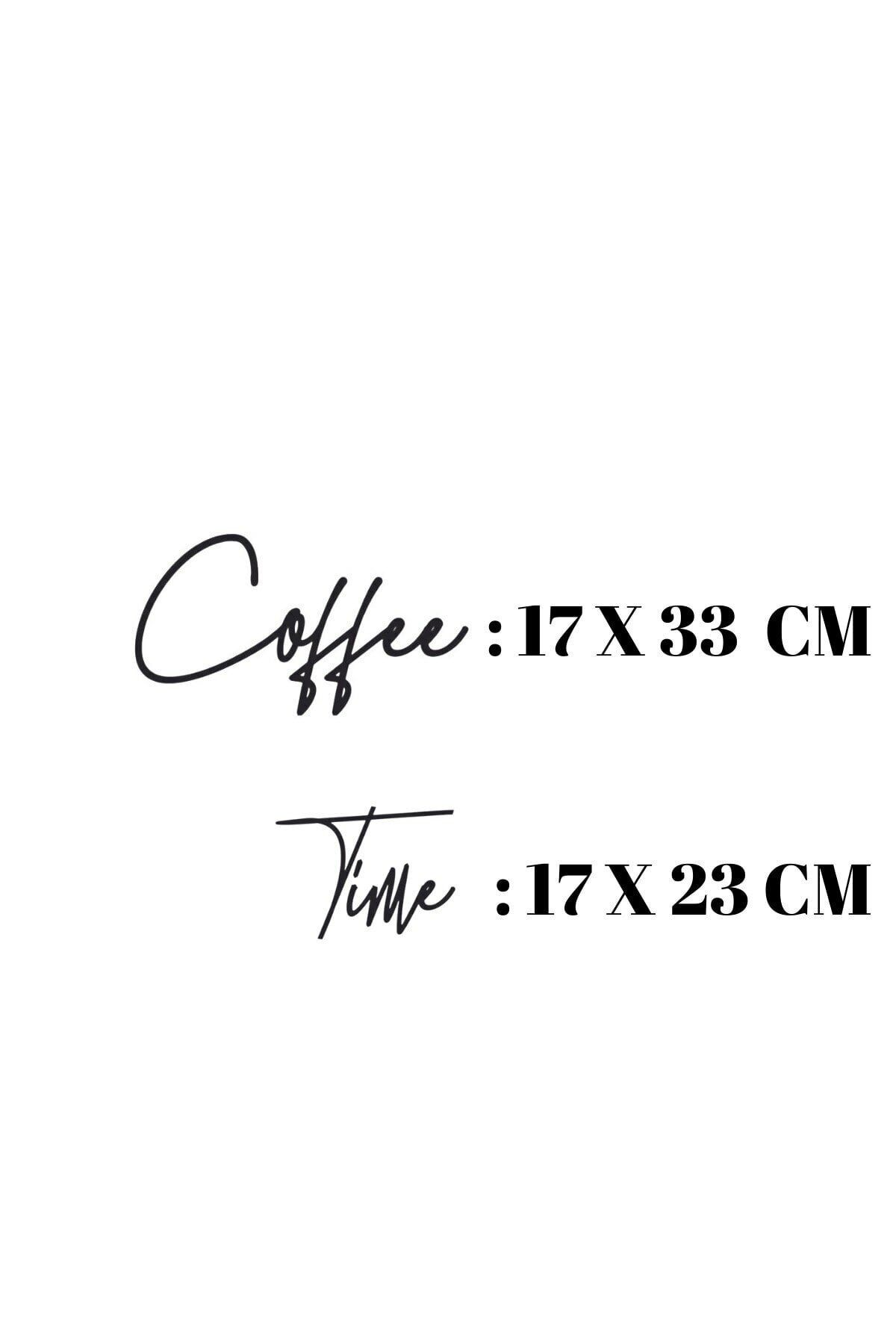 NT Handmade-Black Wooden Coffee Time Coffee Time Wall Decoration Writing Wall Decoration for Kitchen Cafe 45x30 cm Painting 5