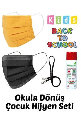 Okula Dönüş Paketi - 3-14 Yaş Çocuklar Için Yıkanabilir Ve Cerrahi Çocuk Maskesi Hijyen Seti MM-BACK-TO-SCHOOL