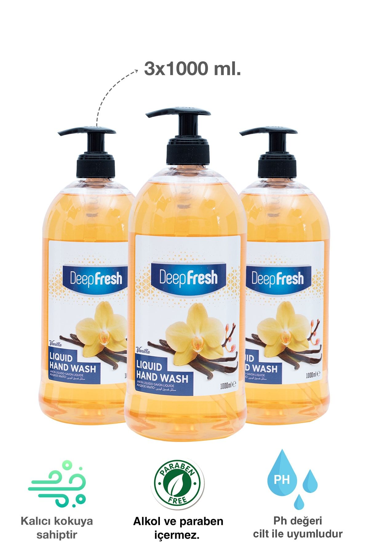 Deep Fresh-Vanilla Liquid Soap 3 X 1 lt 2