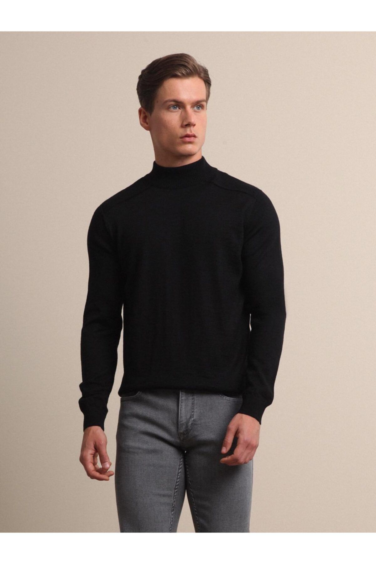 Plain hot sale black turtleneck