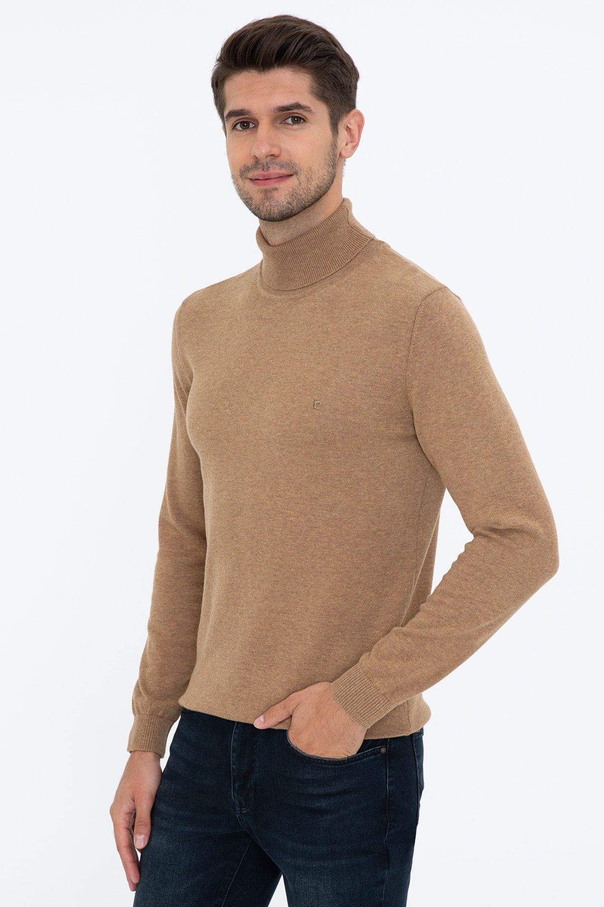 Pierre Cardin-Camel Melange Men's Sweater G021SZ0TK.0001256258 3