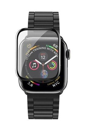 Apple Watch Seri 6 44 Mm Tam Kaplayan Kavisli Ekran Koruyucu 3d Pet Film - Siyah AW644-3DPet