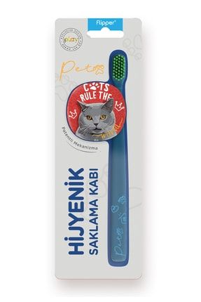 Pets Hijyenik Saklama Kabı Ve Yetişkin Diş Fırçası Seti-british Kedi FLIPPER-BRİTİSH-KEDİ