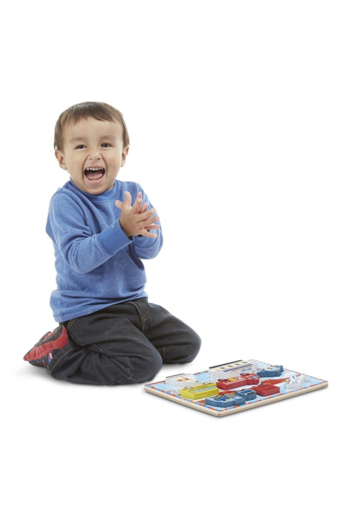 اسباب بازی های چوبی چند رنگ Melissa Doug پازل چاق ملیسا و داگ وسایل نقلیه Melissa & Doug