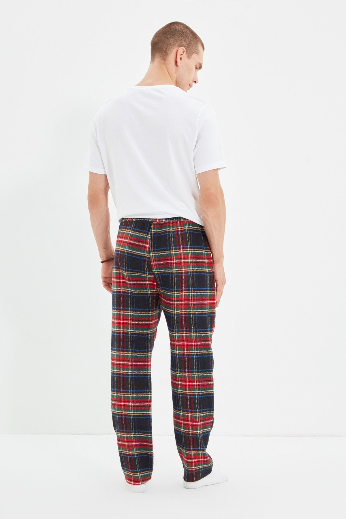 Trendyol Collection-Unisex tkané spodky pyžama – vícebarevné a potištěné Thmaw21Pj0023 4