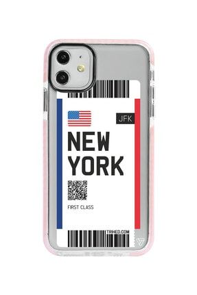 Iphone 11 Pembe Impact New York Bileti Premium Telefon Kılıfı Trv011-iPhone-11