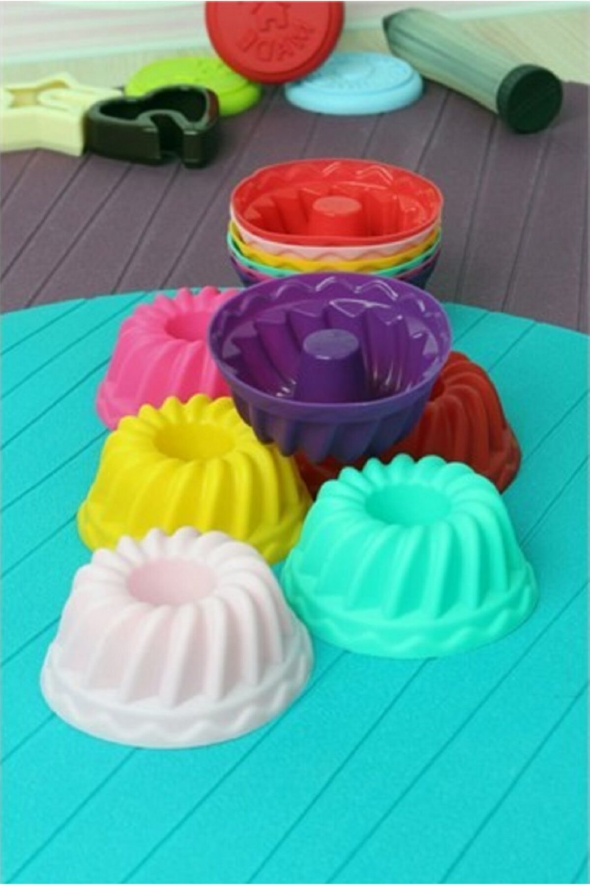 Harika Avm 6 Lı Mini Göbekli Silikon Muffin Kek Kalıbı (renk: Pembe)