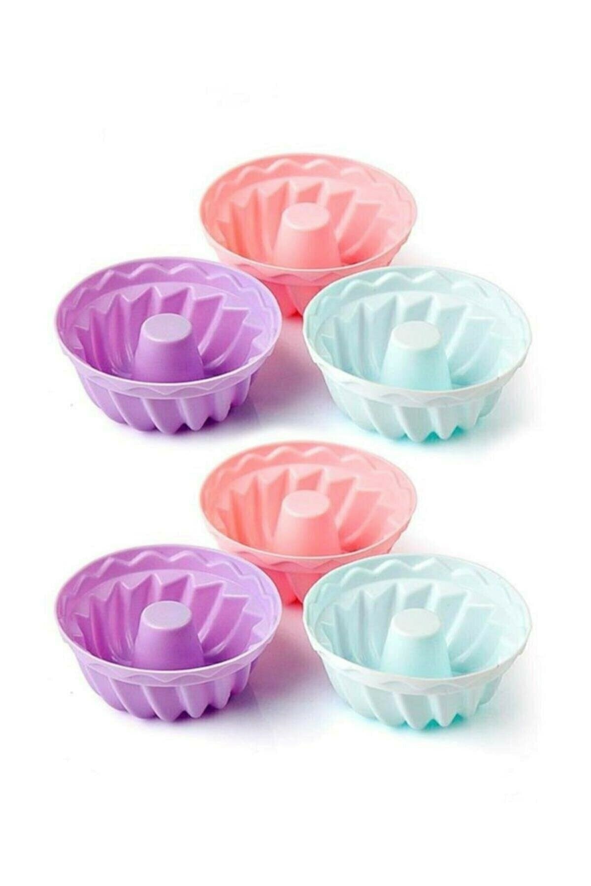 Harika Avm 6 Lı Mini Göbekli Silikon Muffin Kek Kalıbı (renk: Pembe)