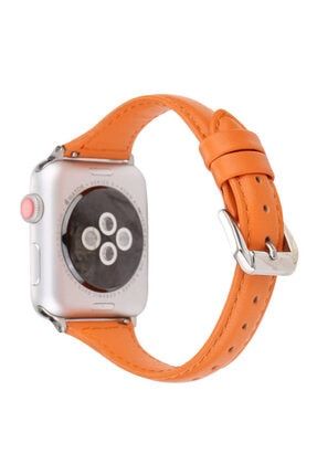 Apple Uyumlu Watch 44mm Deri Kordon Kayış Akıllı Saat Kordonu VLZ15355