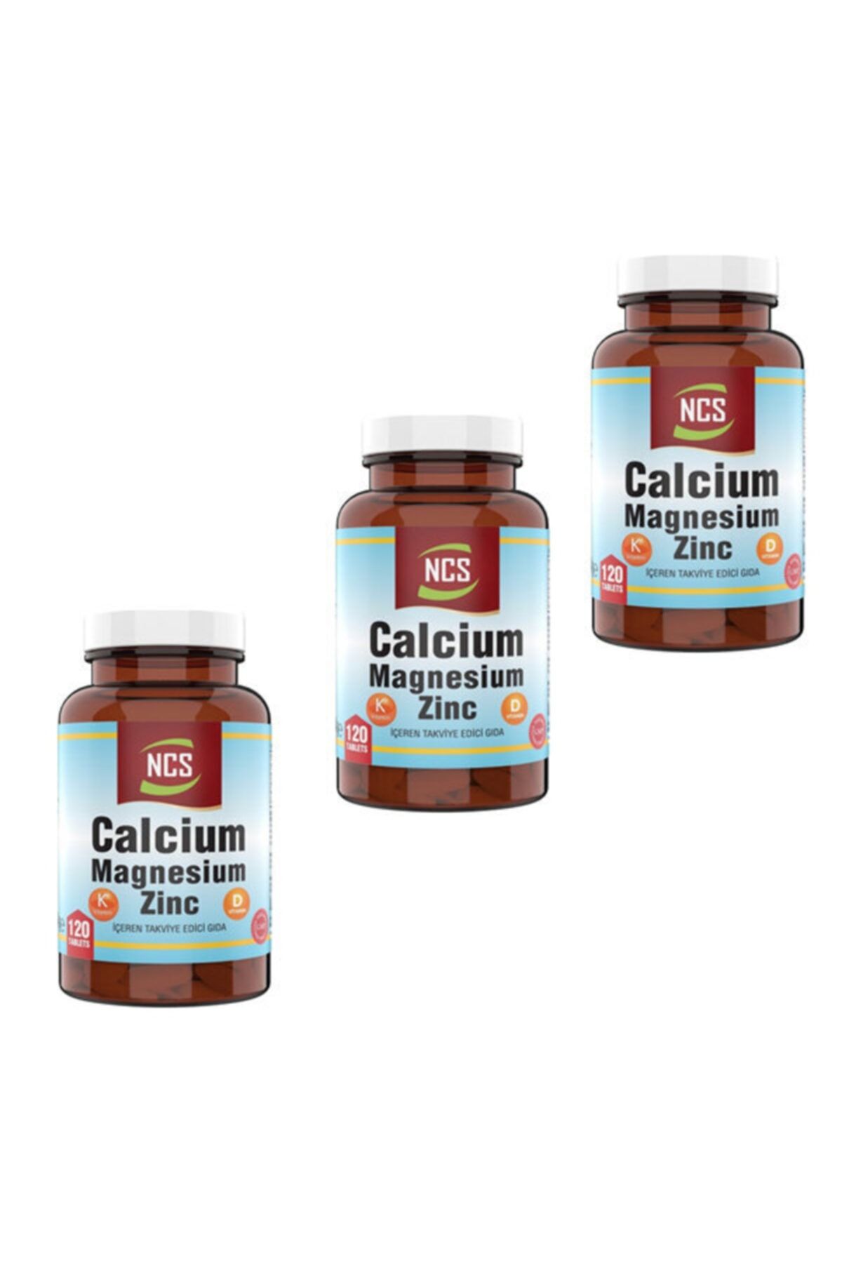 NCS Kalsiyum Magnezyum Çinko Vitamin D K 120 Tablet 3 Kutu