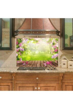 Mutfak Duvar Tezgah Arası Ocak Arkası Sticker Kaplama Bahar Çiçekleri MOA-10