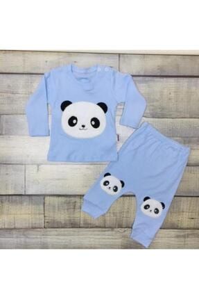Bebek Mavi Panda Nakışlı Takım bb02373