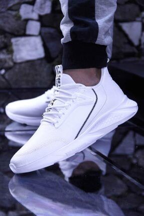 Rahat, Hafif Ve Esnek Günlük Suya Dayanıklı Erkek Spor Ayakkabı 3 Renk Beyaz, Siyah Ve Siyah Beyaz B BP-RCG-105