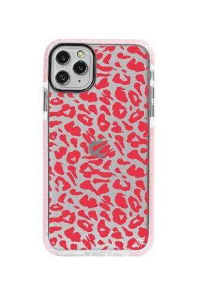 Iphone 11 Pro Max Pembe Impact Leopar Rose Premium Telefon Kılıfı 21551