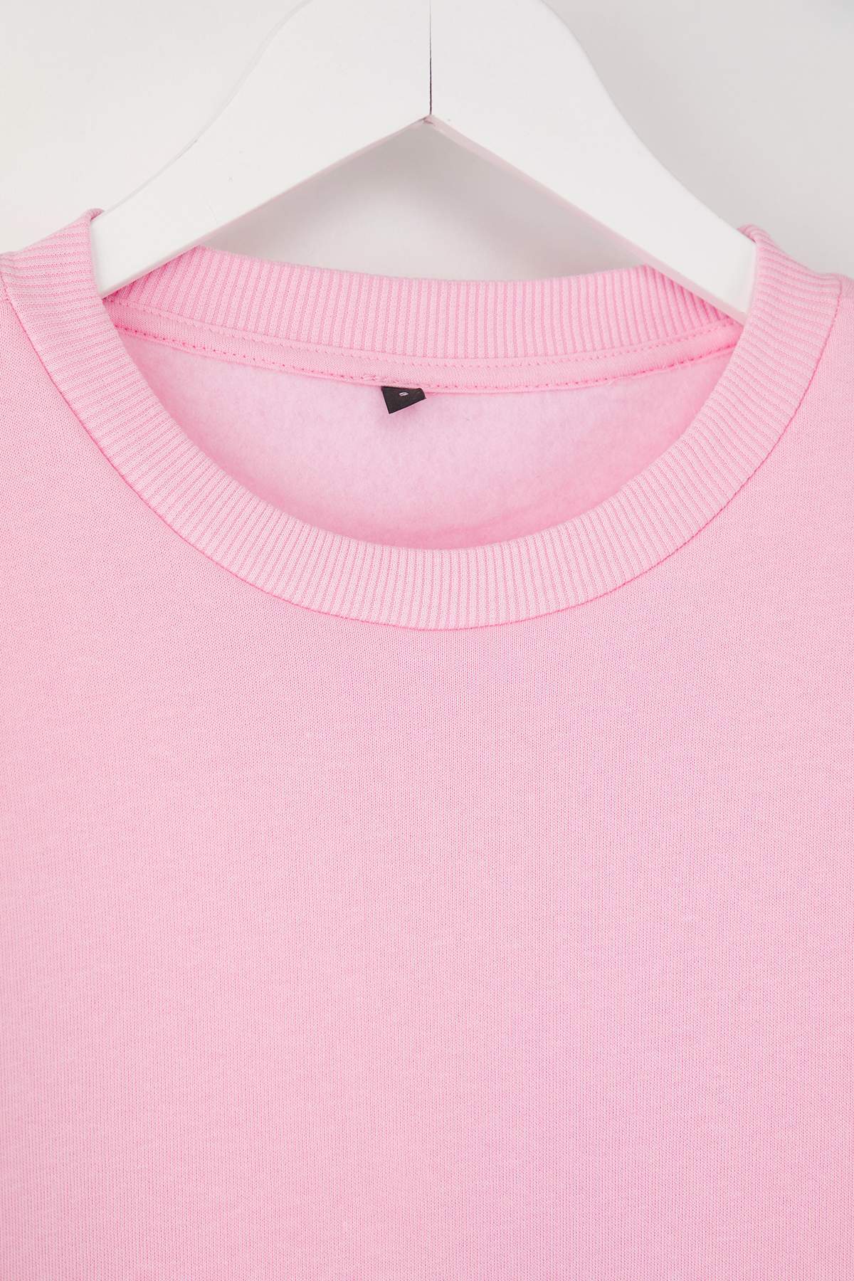 Trendyolmilla  Açık Pembe Kalın İçi Polarlı Regular/Normal Kalıp Bisiklet Yaka Basic Örme Sweatshirt TWOAW24SW00101 - Görsel 8