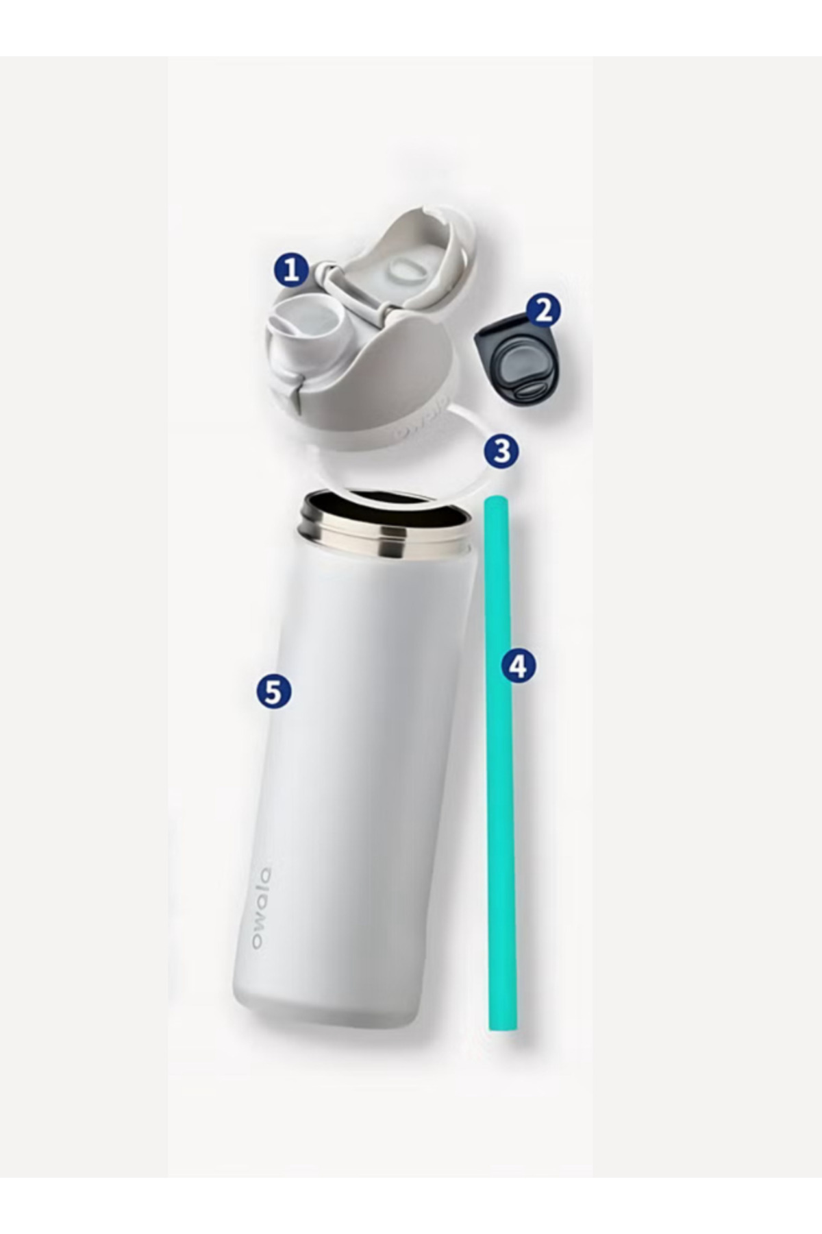 owala-FreeSip Insulated Stainless Steel Water Bottle with Push Button and Built-in Straw, 940 ml. 2