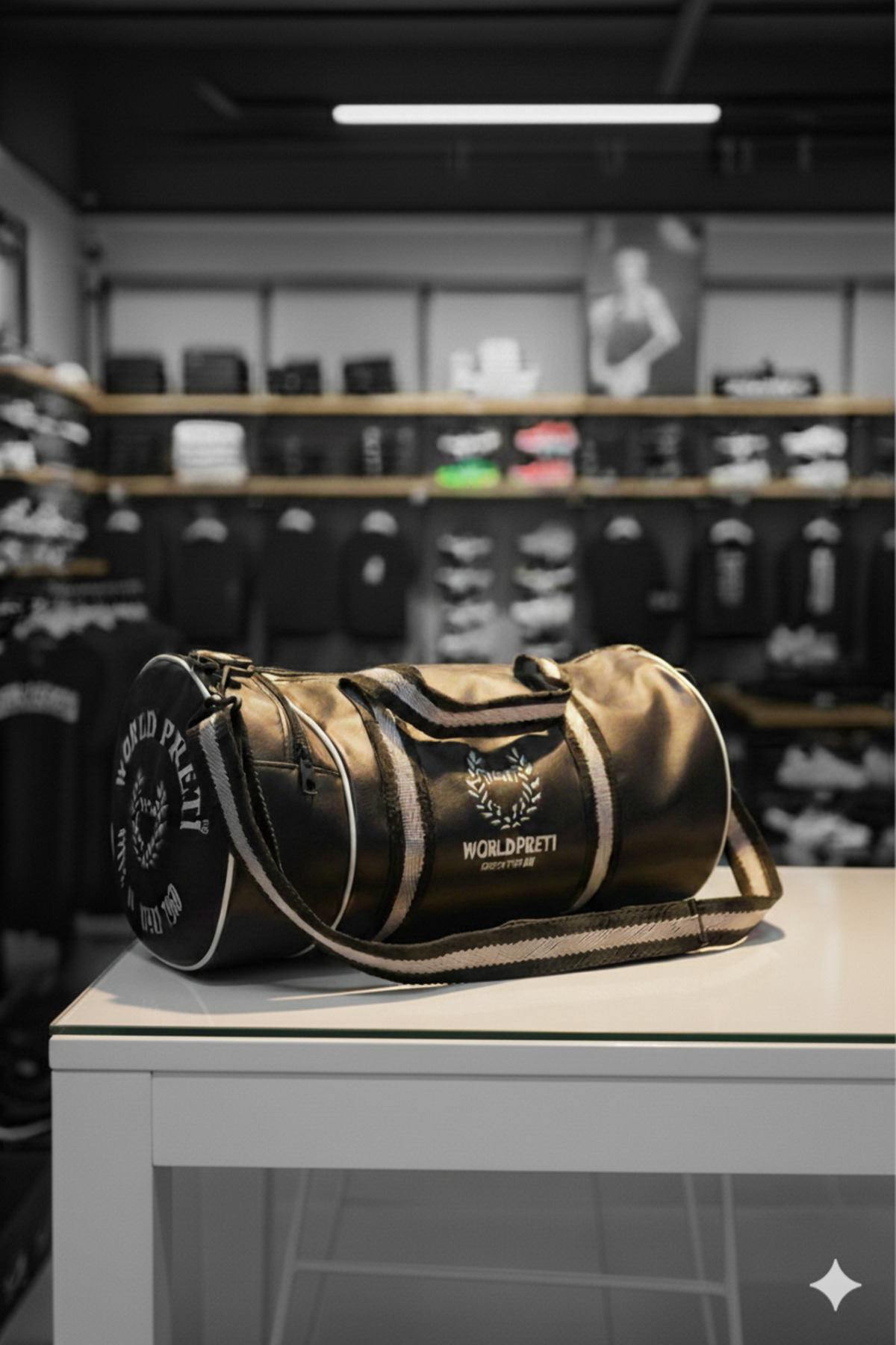 NorthPars Silindir Sporcu Siyah Renk Suni Deri Sporcu Çantası