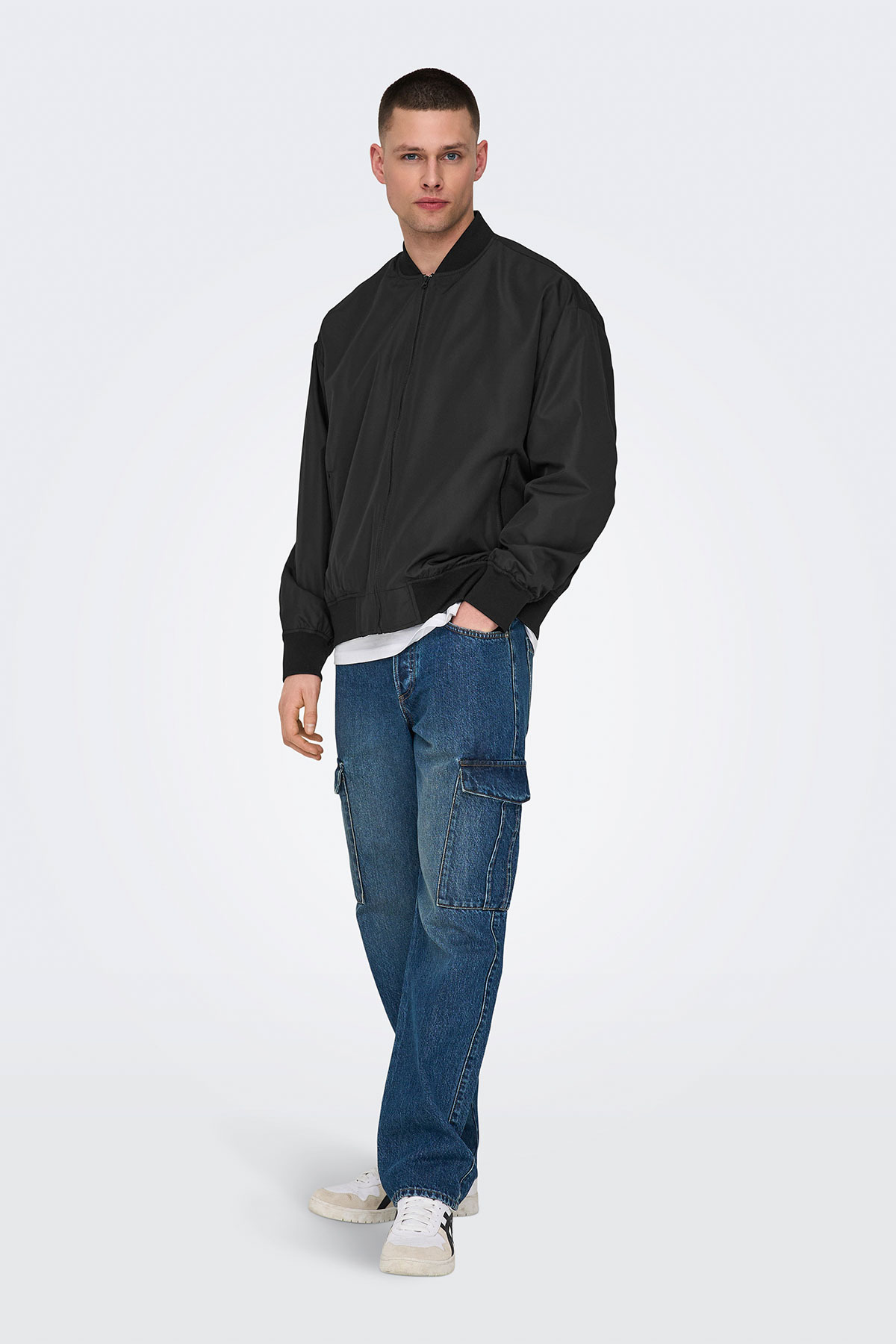 Only & Sons Onsgavın Bomber Jacket Ot Siyah Erkek Ceket görsel 5