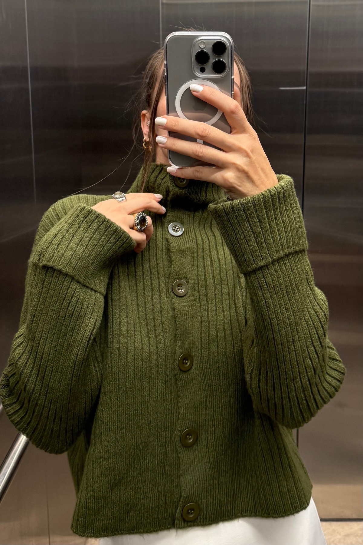 Noi Belis  Basic Crop Yumuşak Dokulu Dik Yaka Triko Hırka AW25HI0004 - Görsel 6