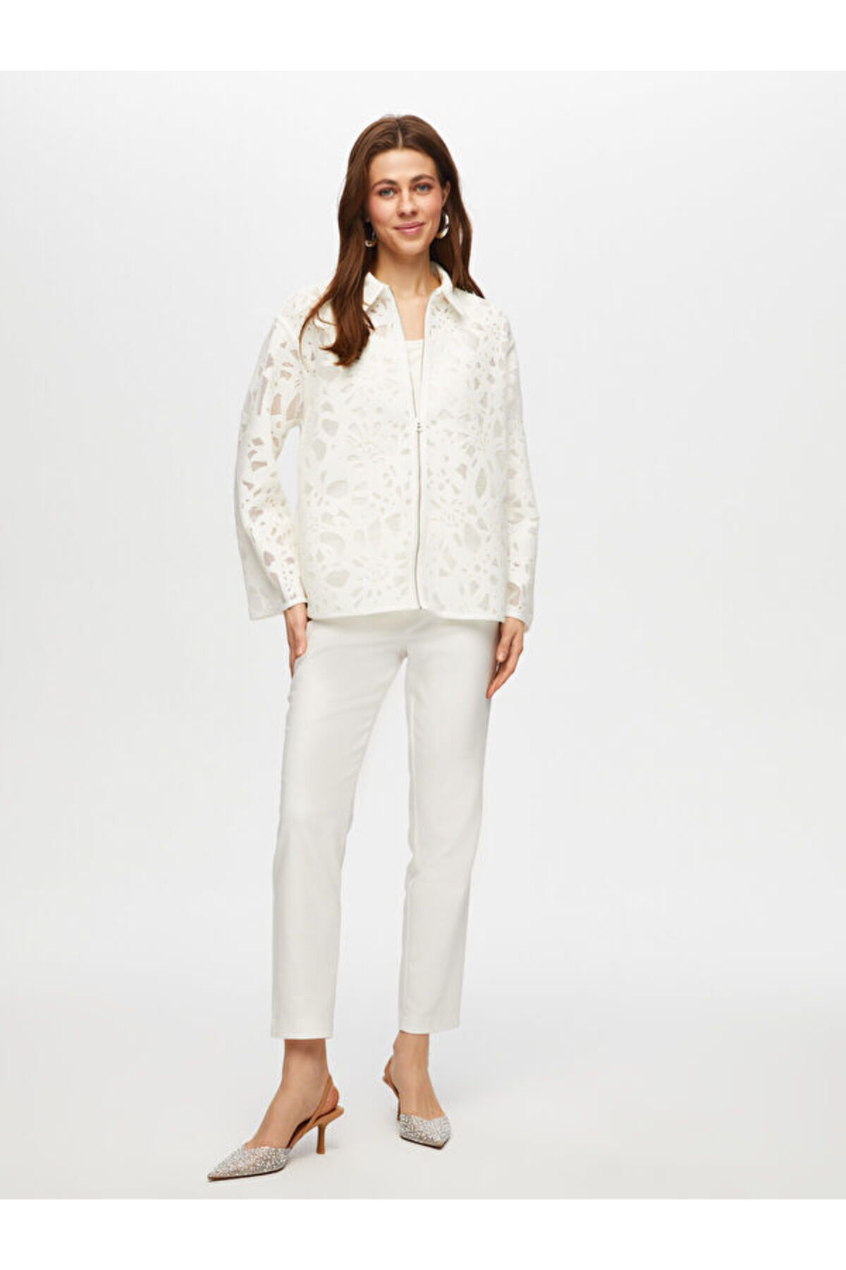 Faik Sönmez  Kendinden Jakarlı Rahat Form Astarsız Ceket S25CKT035 - Görsel 2