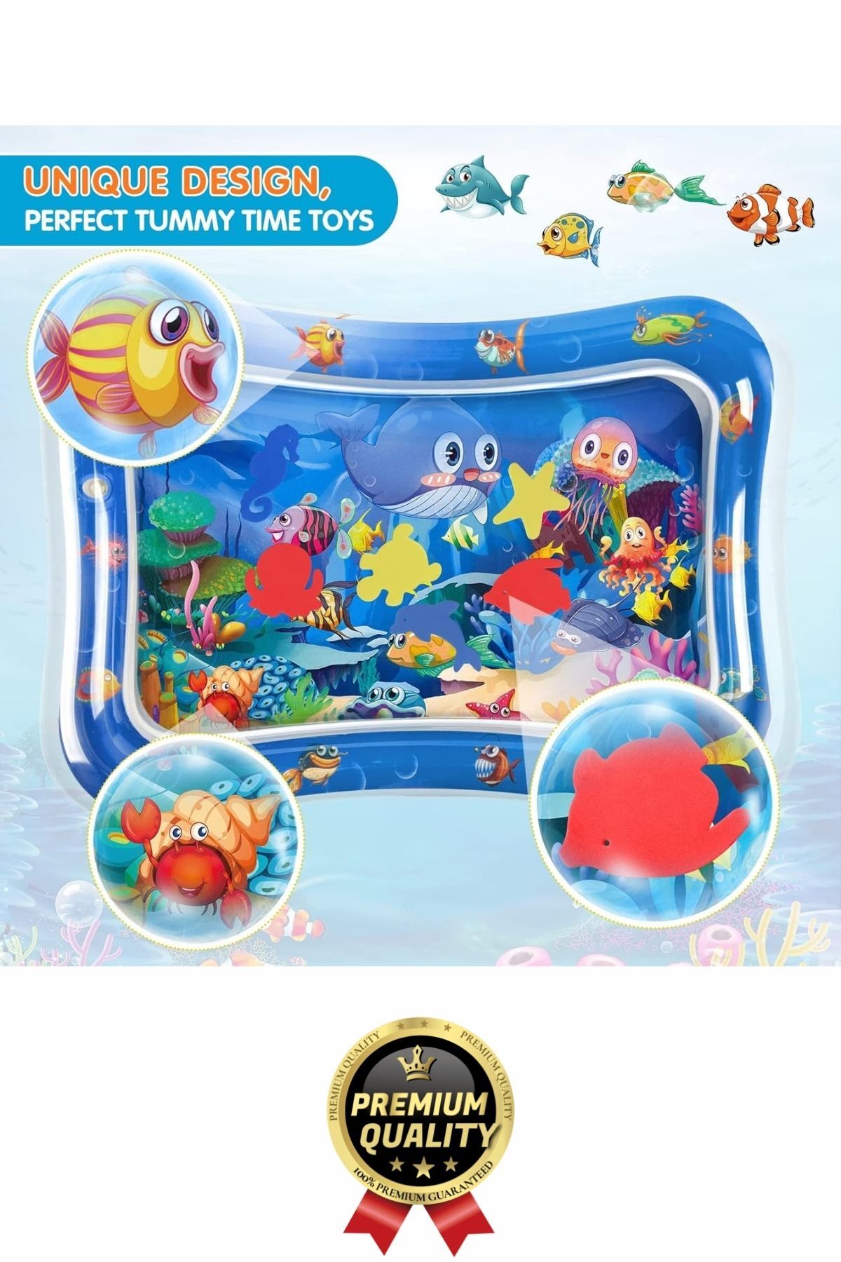 Svein Premium Bebek Oyuncağı Eğlenceli Karın Üstü Aktivite Egzersiz BPA İçermez Emekleme Su Oyun Matı fotoğrafı 4 (önizleme)