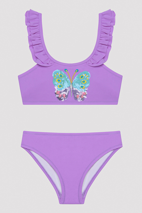 Penti Kız Çocuk Butterfly Halter Lila Bikini Takımı