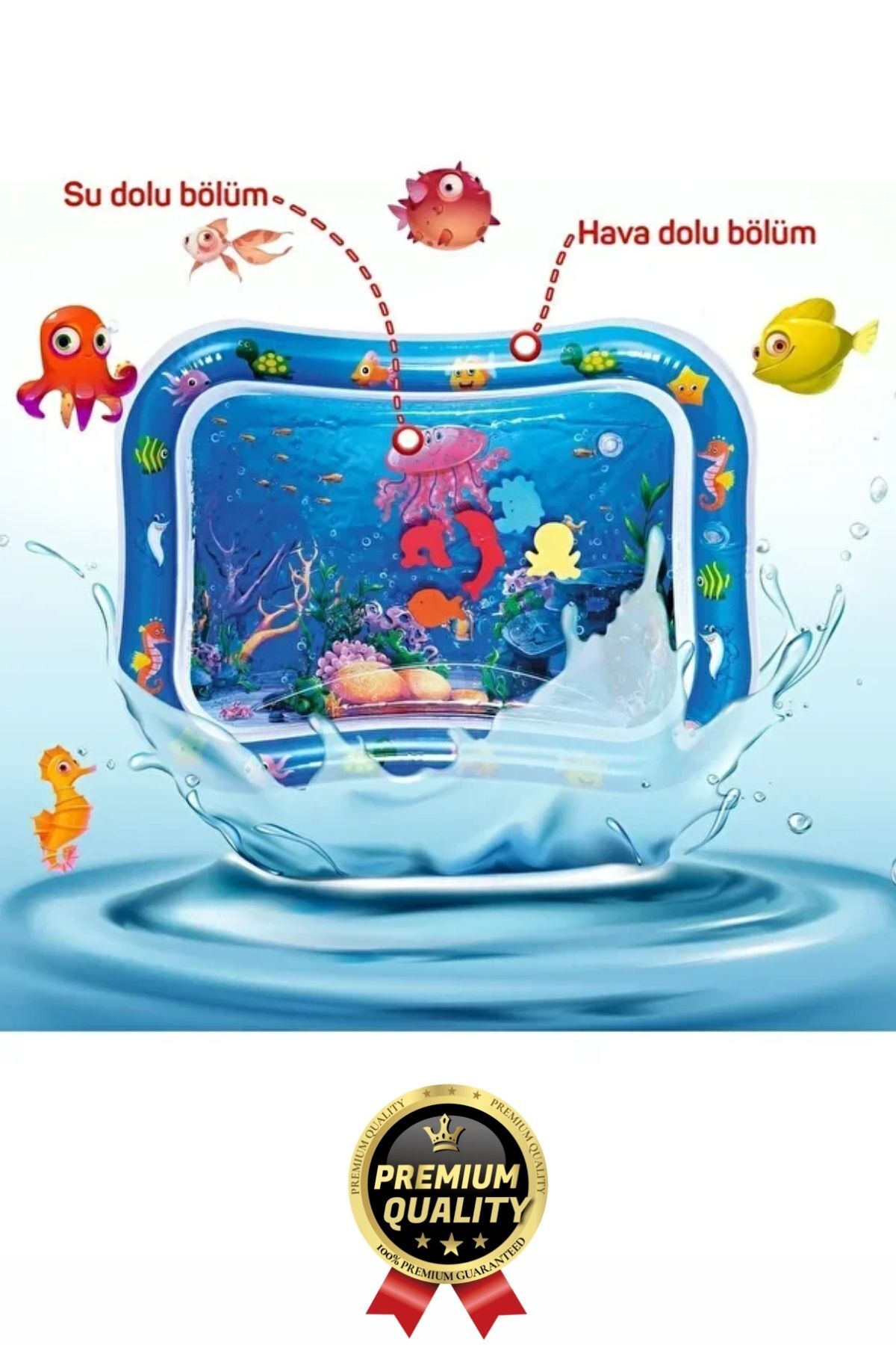 Svein Premium Bebek Oyuncağı Eğlenceli Karın Üstü Aktivite Egzersiz BPA İçermez Emekleme Su Oyun Matı fotoğrafı 6 (önizleme)