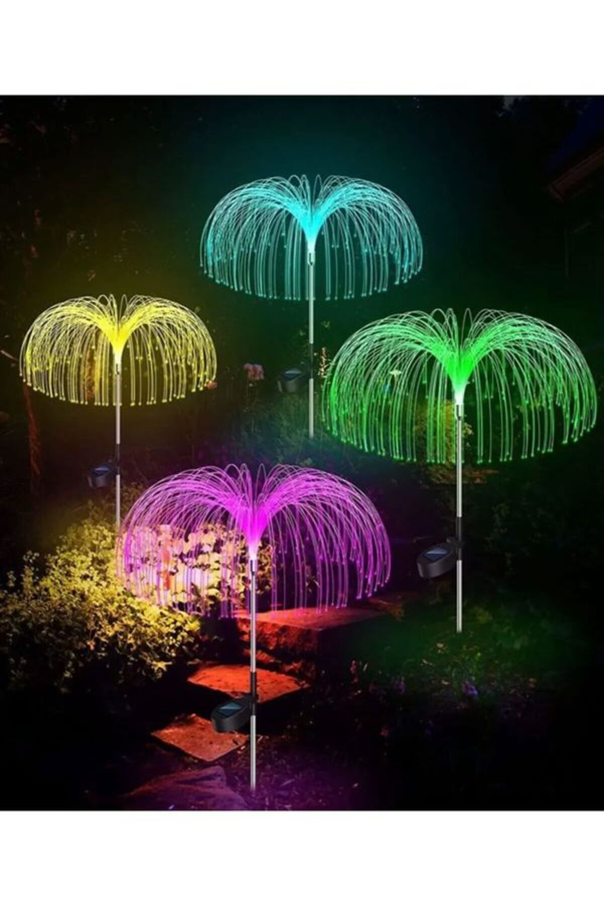 Dream Plus 2 Adet Deniz Anası Model RGB Renk Işık Buketii Bahçe Solar Güneş Enerjili Su Geçirmez