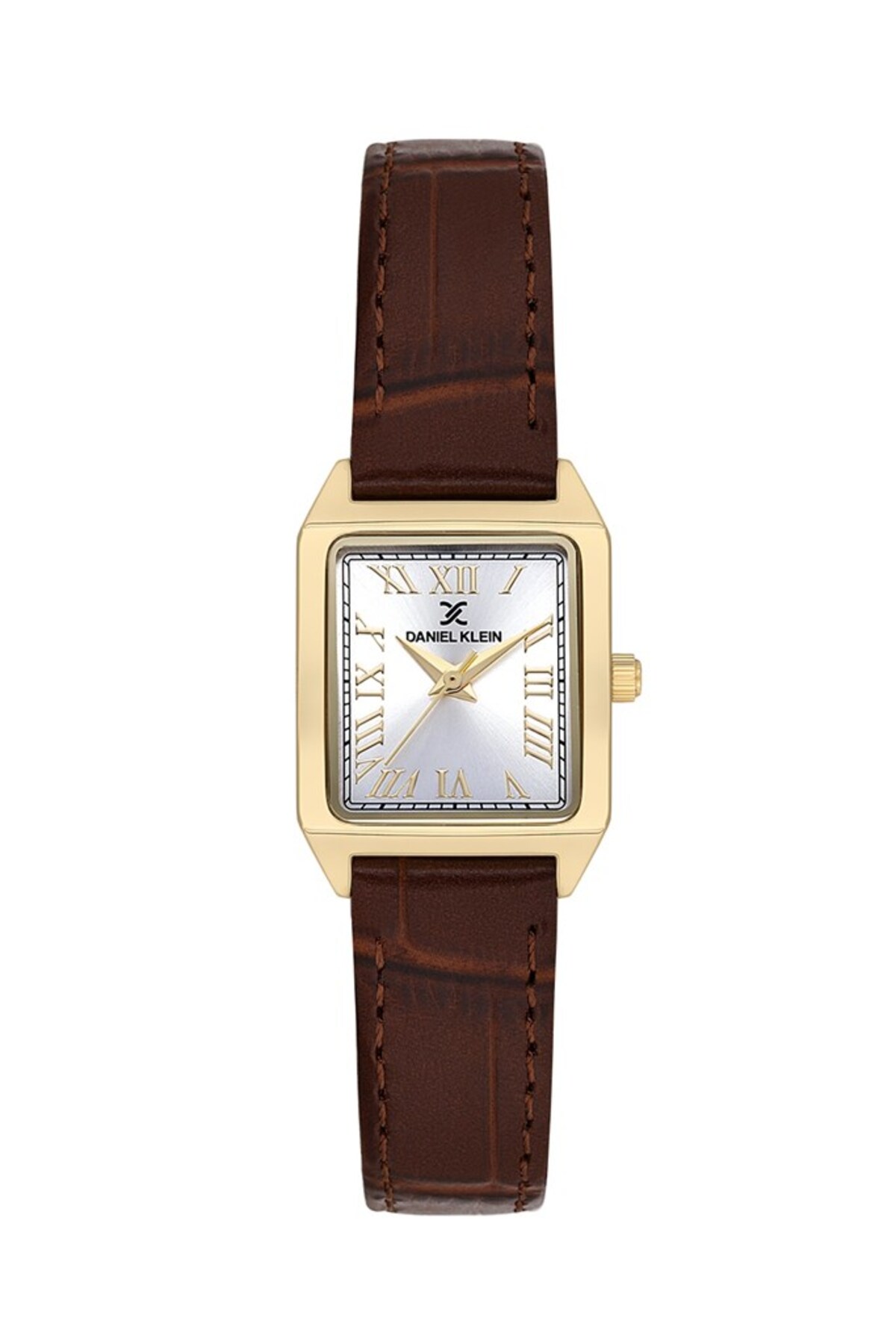 Dkf.2315a Women's New Trend Gold Color Case Brown Leather Strap Bracelet Wrist Watch
