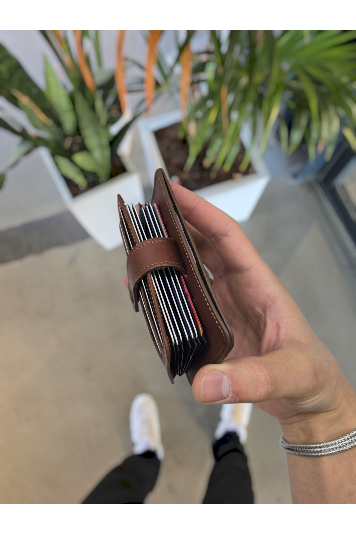 VİSSO  8600 Hakiki Deri Çıtçıtlı Kartlık Kimlik Bölmeli Kişiye Özel Bay Çanta KAHVE NAPA - Görsel 7