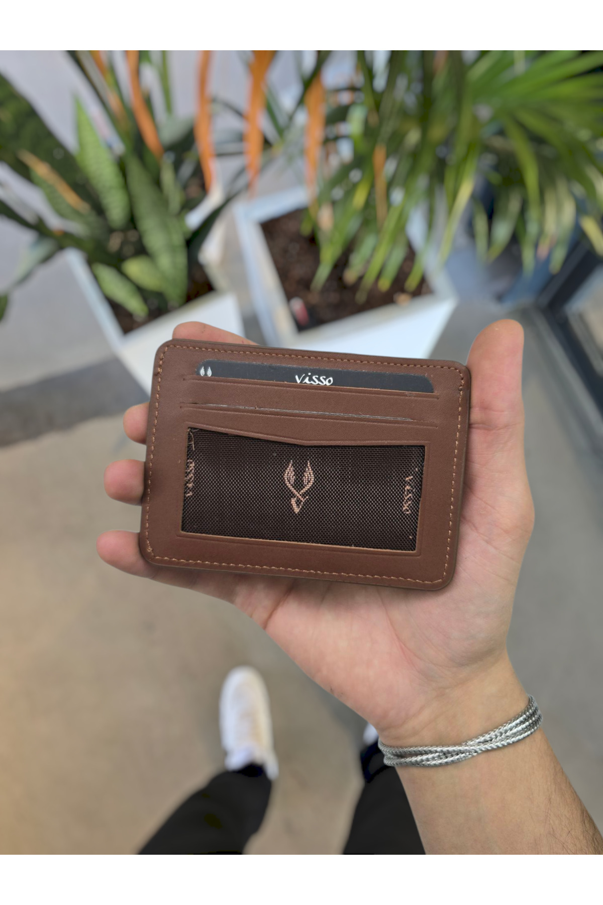 VİSSO  8600 Hakiki Deri Çıtçıtlı Kartlık Kimlik Bölmeli Kişiye Özel Bay Çanta KAHVE NAPA - Görsel 6