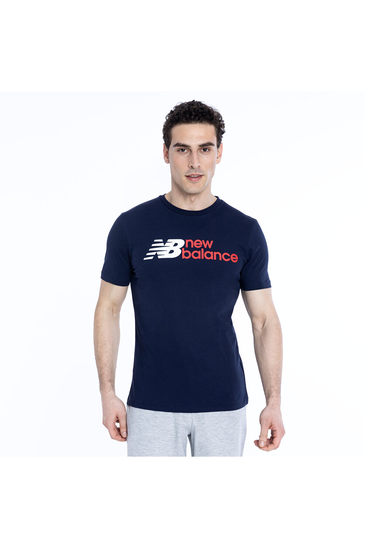 تی‌شرت مردانه سرمه‌ای MNT1354 نیو بالانس تی شرت ورزشی New Balance