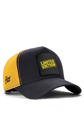 BlackBörk Limited Edition Logolu Antrasit-Sarı Trucker Şapka