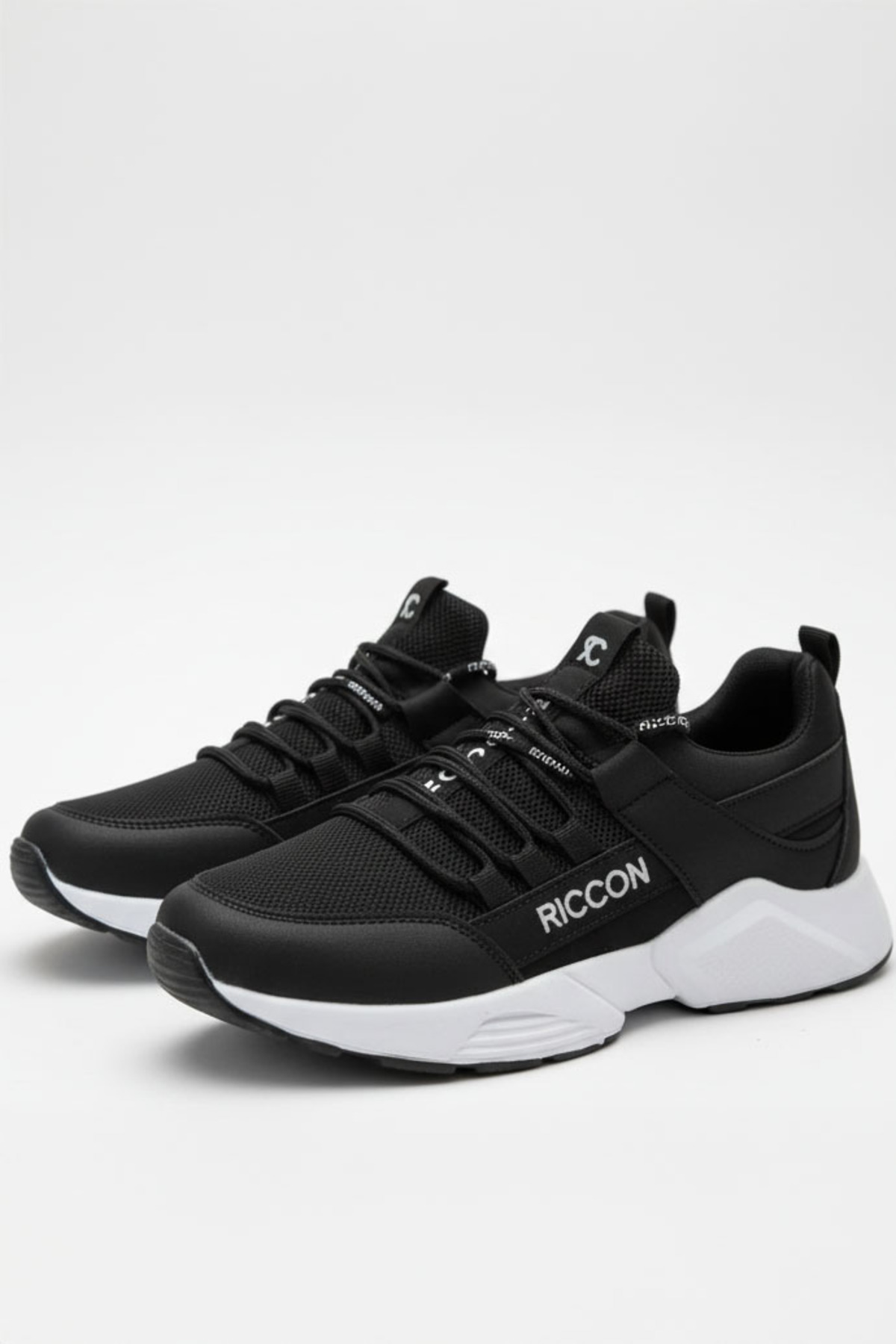 Riccon Unisex Siyah Beyaz Sneaker 0012072 görsel 2