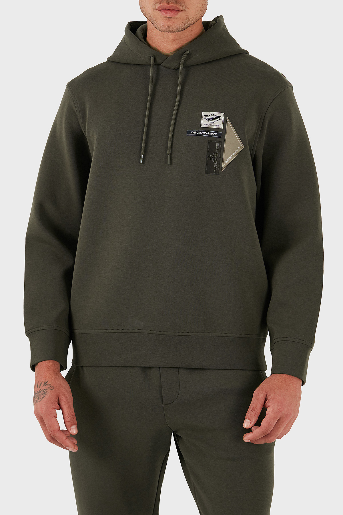 امپوریو آرمانی لوگو کتون کاپشن معمولی عرق‌دار مردانه SWEAT EM003587 AF10013 U8120