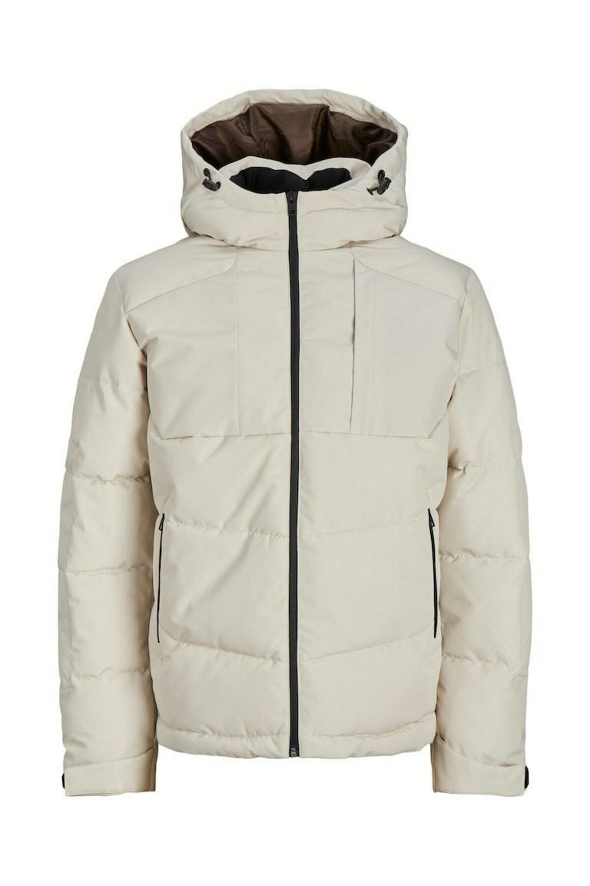 کاپشن پفی مردانه سفید Jcootis با کلاه جداشدنی، کد 12250756-Moonbeam جک اند جونز کاپشن Jack & Jones
