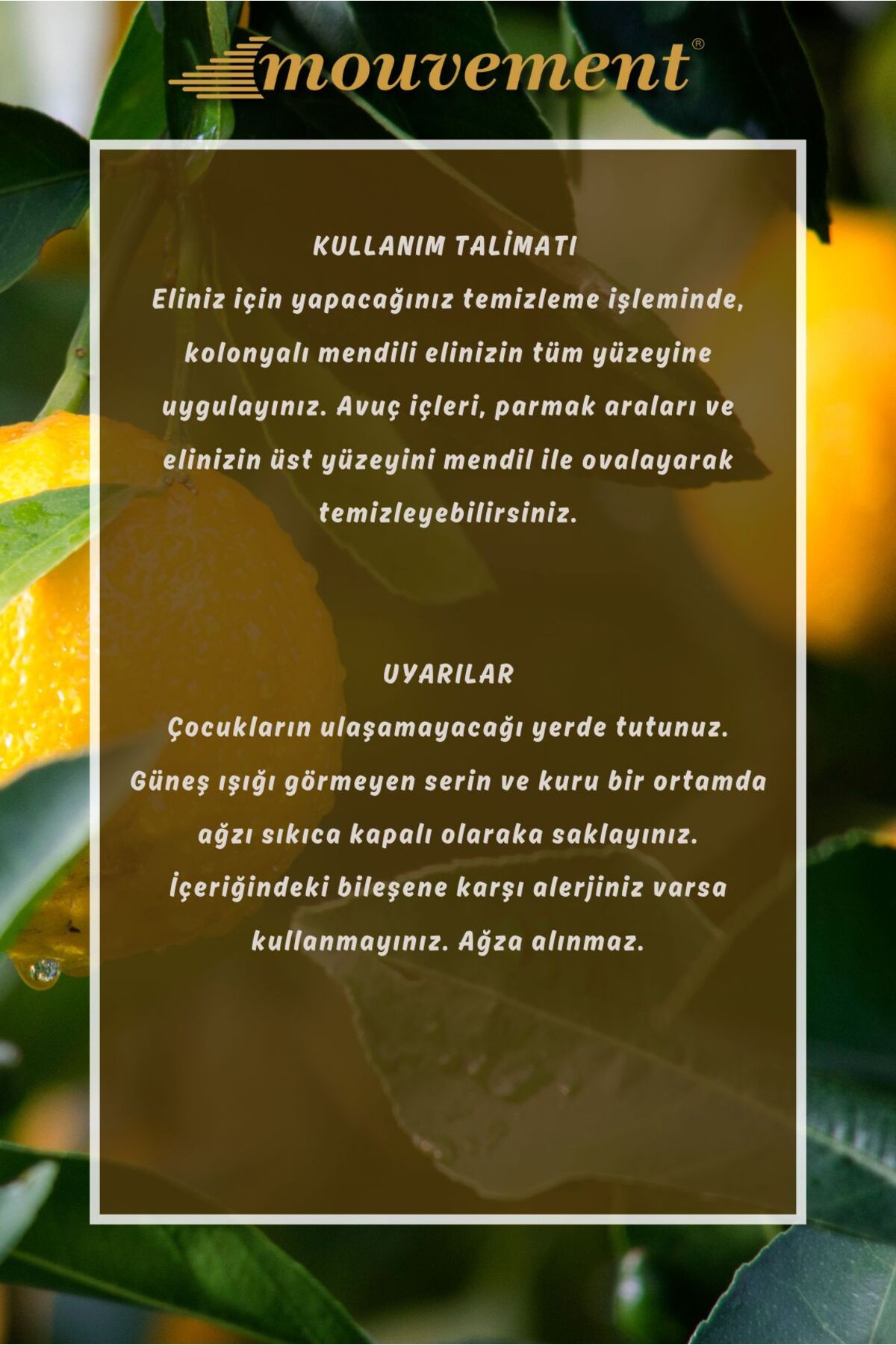 MOUVEMENT Limon Kokulu 500 Adet Kolonyalı Islak Mendil: Canlandırıcı Temizlik fotoğrafı 3 (önizleme)