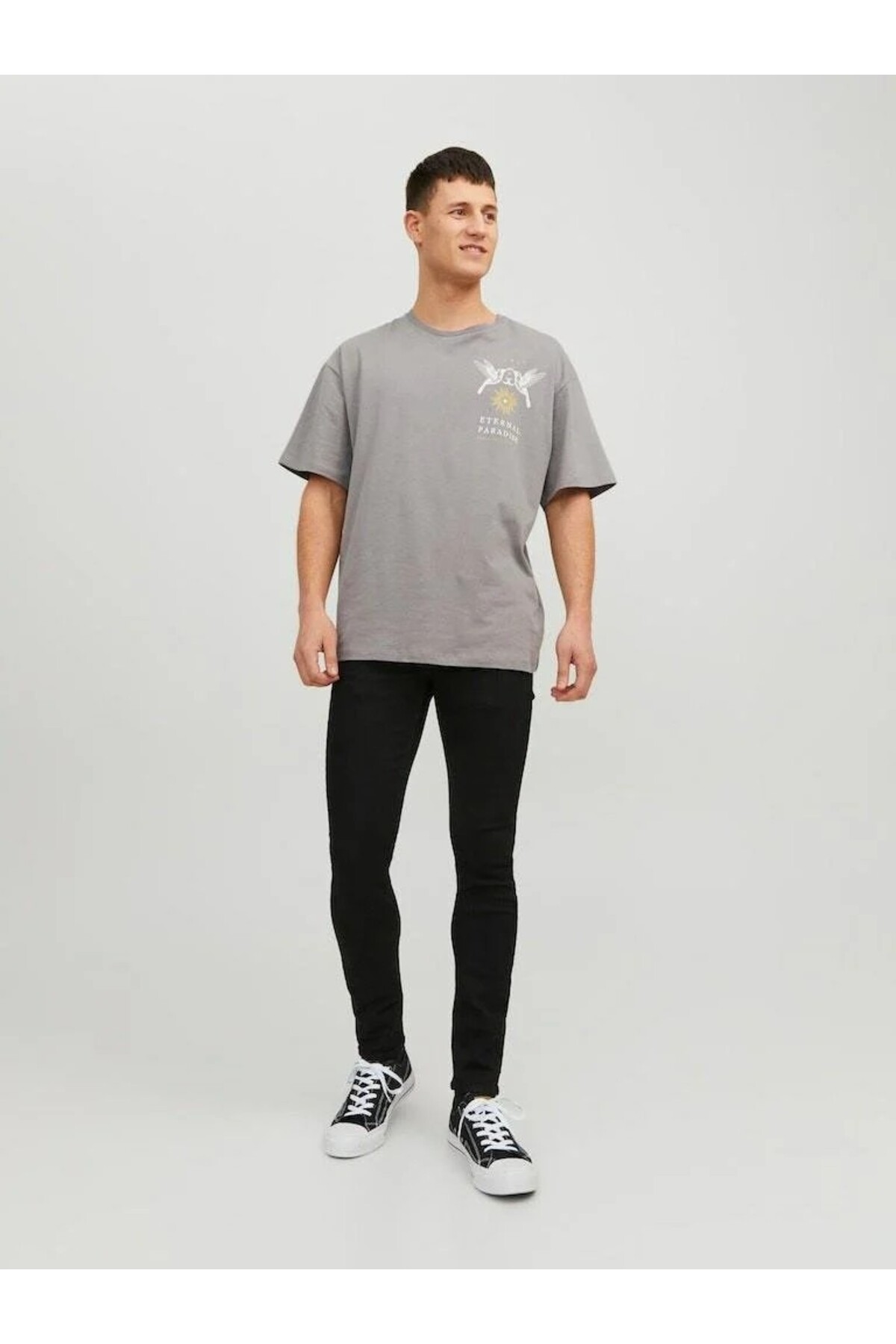 شلوار جین مردانه راسته فاق نرمال | جک اند جونز Jack & Jones 12237365-Black Deni - تصویر 5