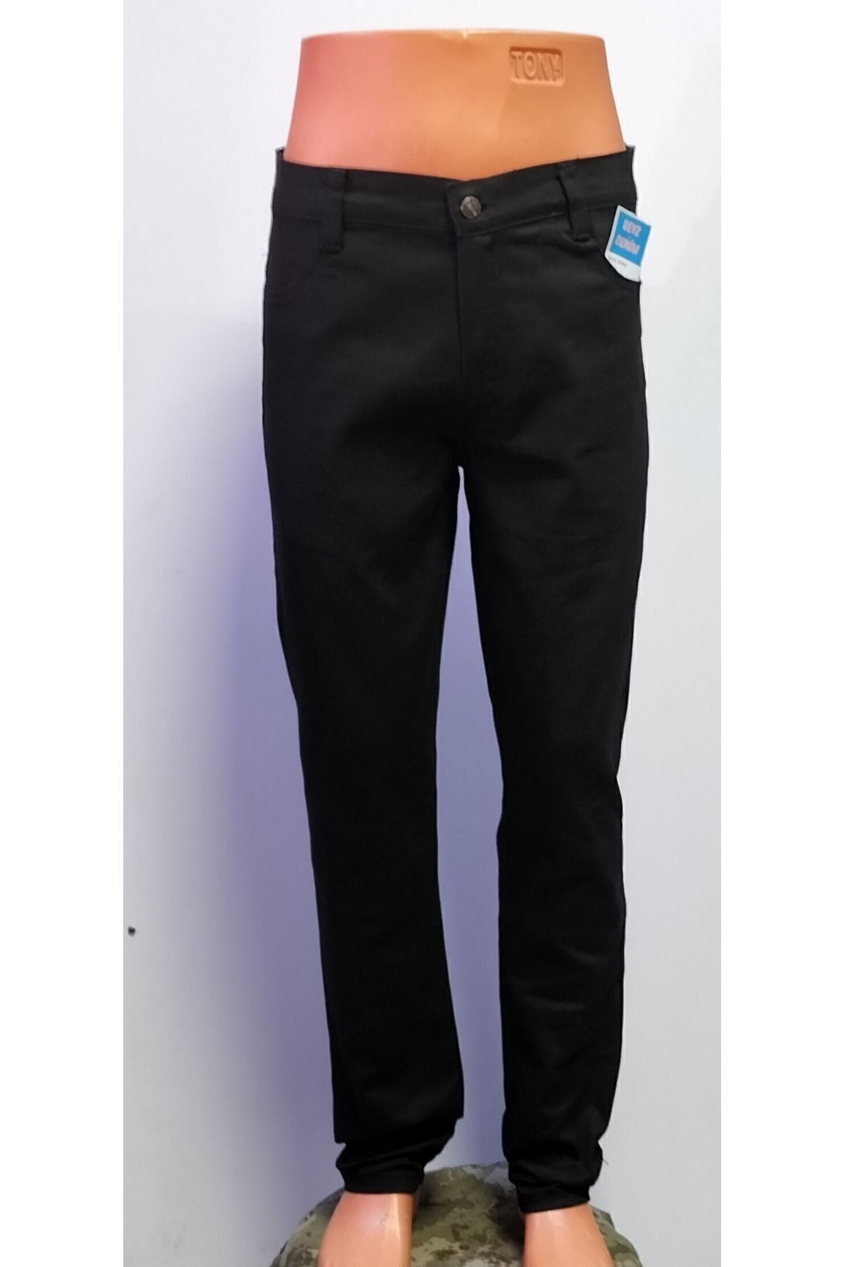 BeyzDenim Klasik Siyah Kot Pantolon Likrali Battal Büyük Beden