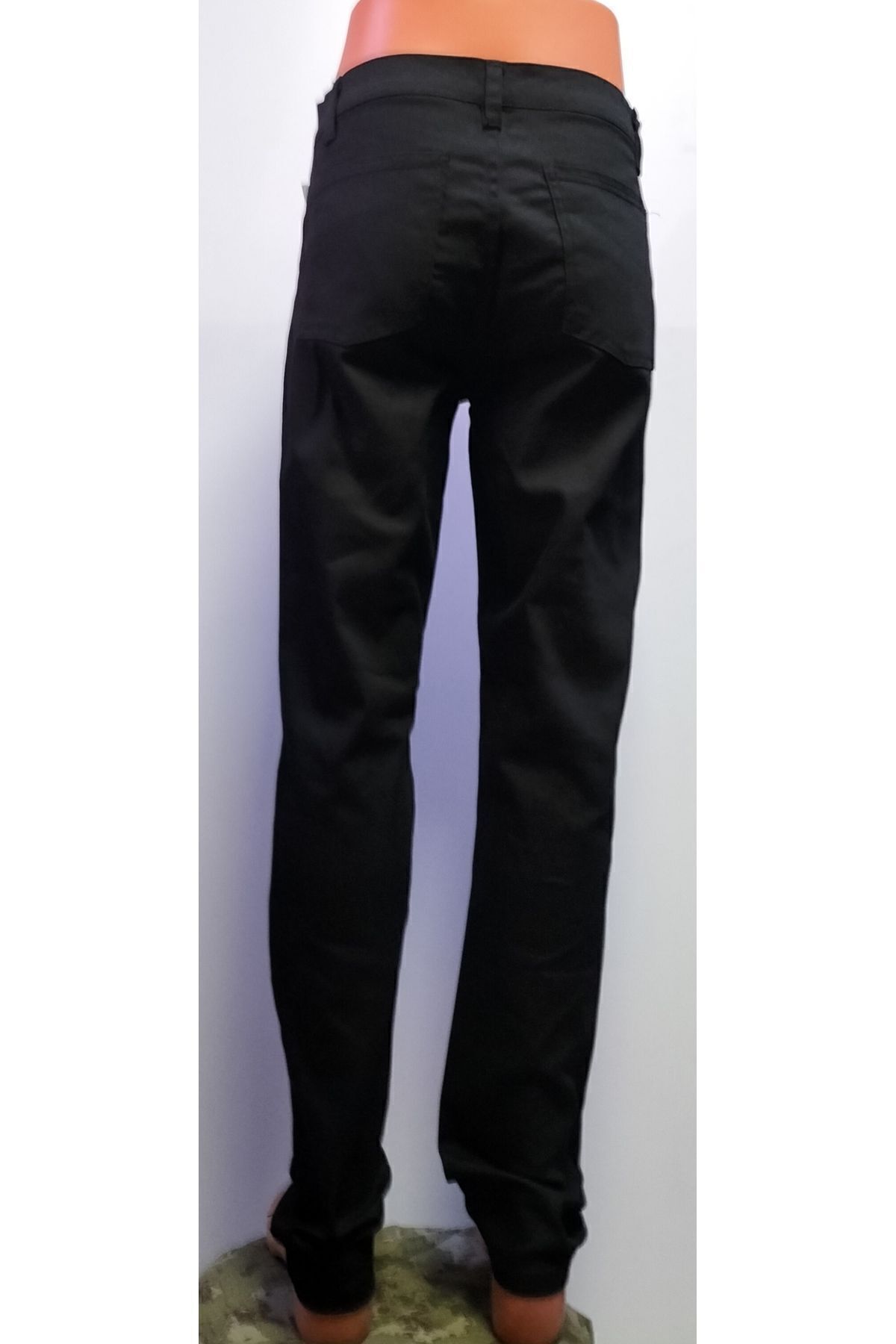 BeyzDenim Klasik Siyah Kot Pantolon Likrali Battal Büyük Beden görsel 3