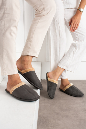 BYRAMSE Unisex Önü Kapalı Terlik Yumuşak Hafif Taban Kışlık Ev Terliği (DAR K...