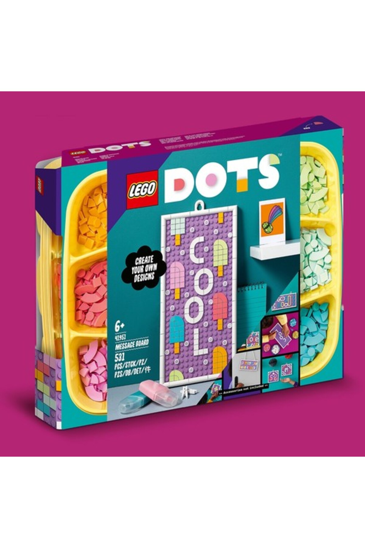 LEGO ® DOTS Mesaj Panosu 41951 - 6 Yaş ve Üzeri Çocuklar için Oyuncak Yapım Seti (531 Parça) fotoğrafı 5 (önizleme)